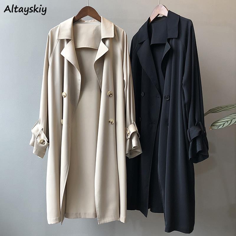 Trench Coat Formal - Trench Women Office Lady Baggy Temper