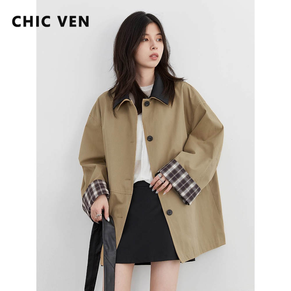 Trench Coat Formal - CHIC VEN Korean Women Mid-length Trench