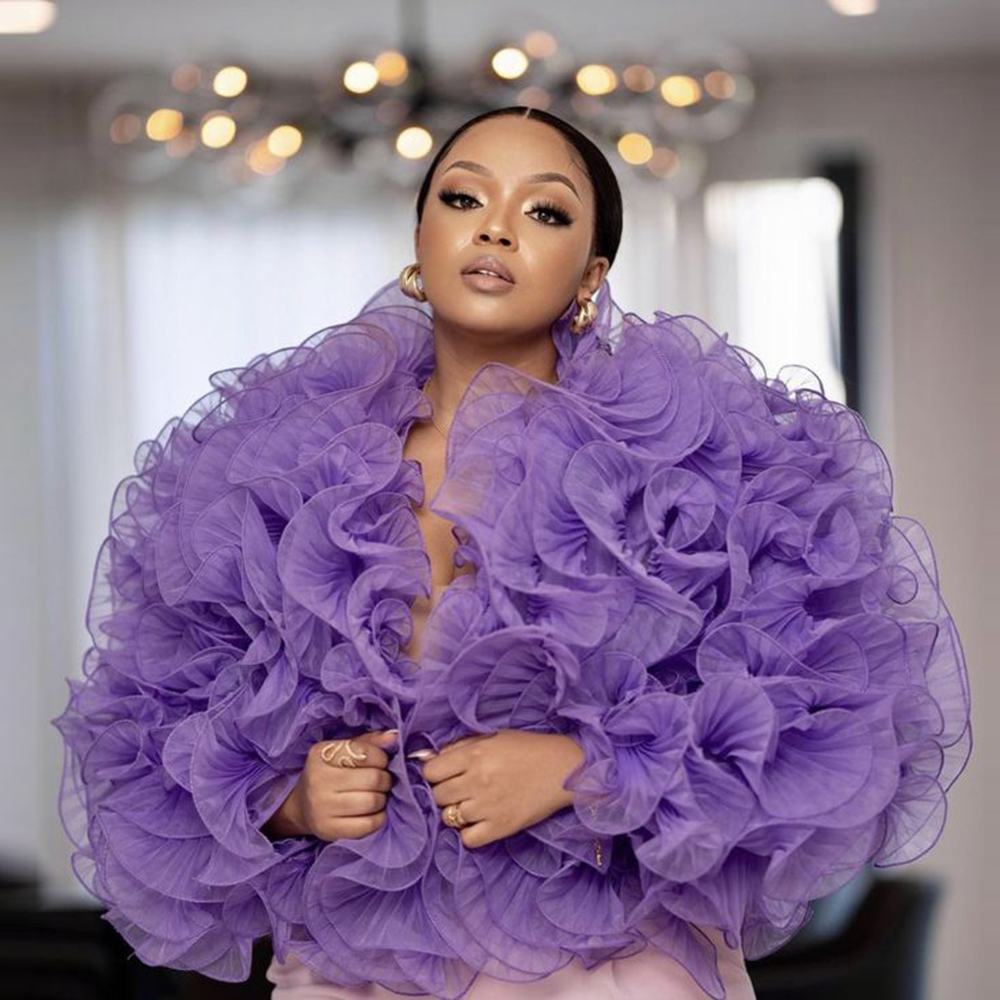 Purple Ruffles Tulle Top Women - Women Formal Wear Tops avaliação e preço
