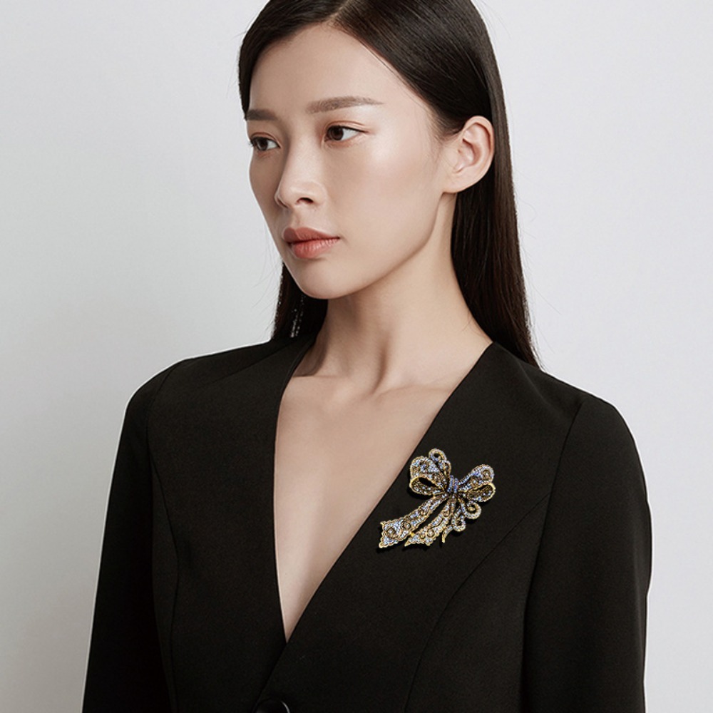 Vintage Bow-Shaped Brooch, Ele - Vintage Women'S Formal Wear avaliação e preço