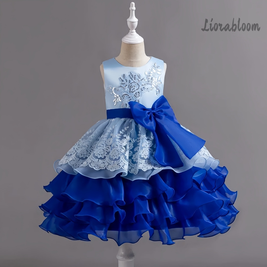 Girls' Dress With Large Bow Sl - Large Women'S Formal Wear avaliação e preço