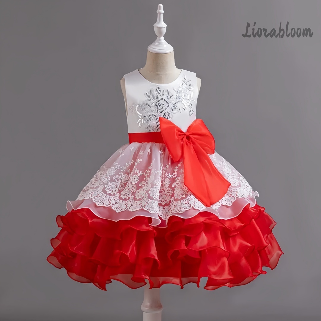 Girls' Dress With Large Bow Sl - Large Women'S Formal Wear avaliação e preço