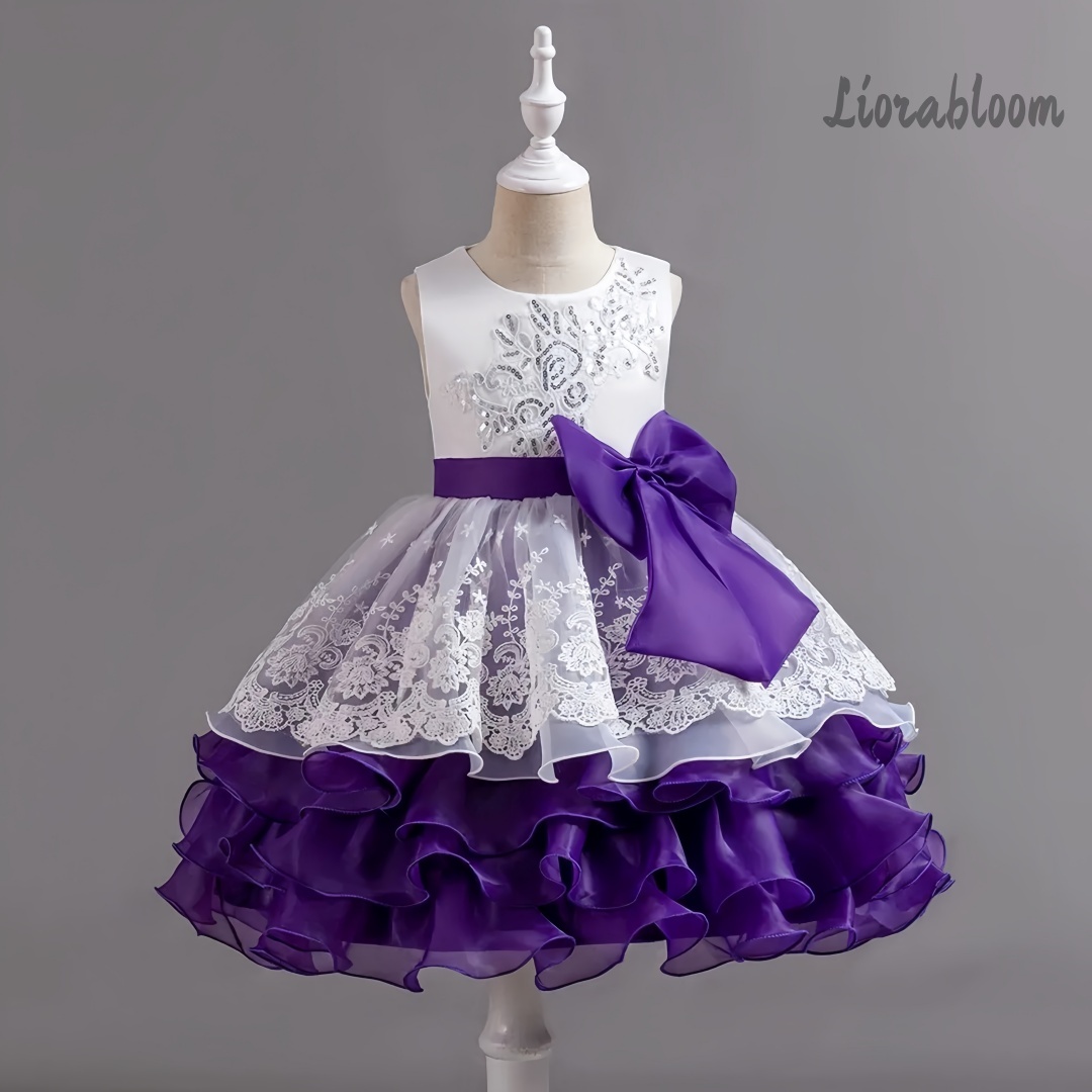 Girls' Dress With Large Bow Sl - Large Women'S Formal Wear avaliação e preço