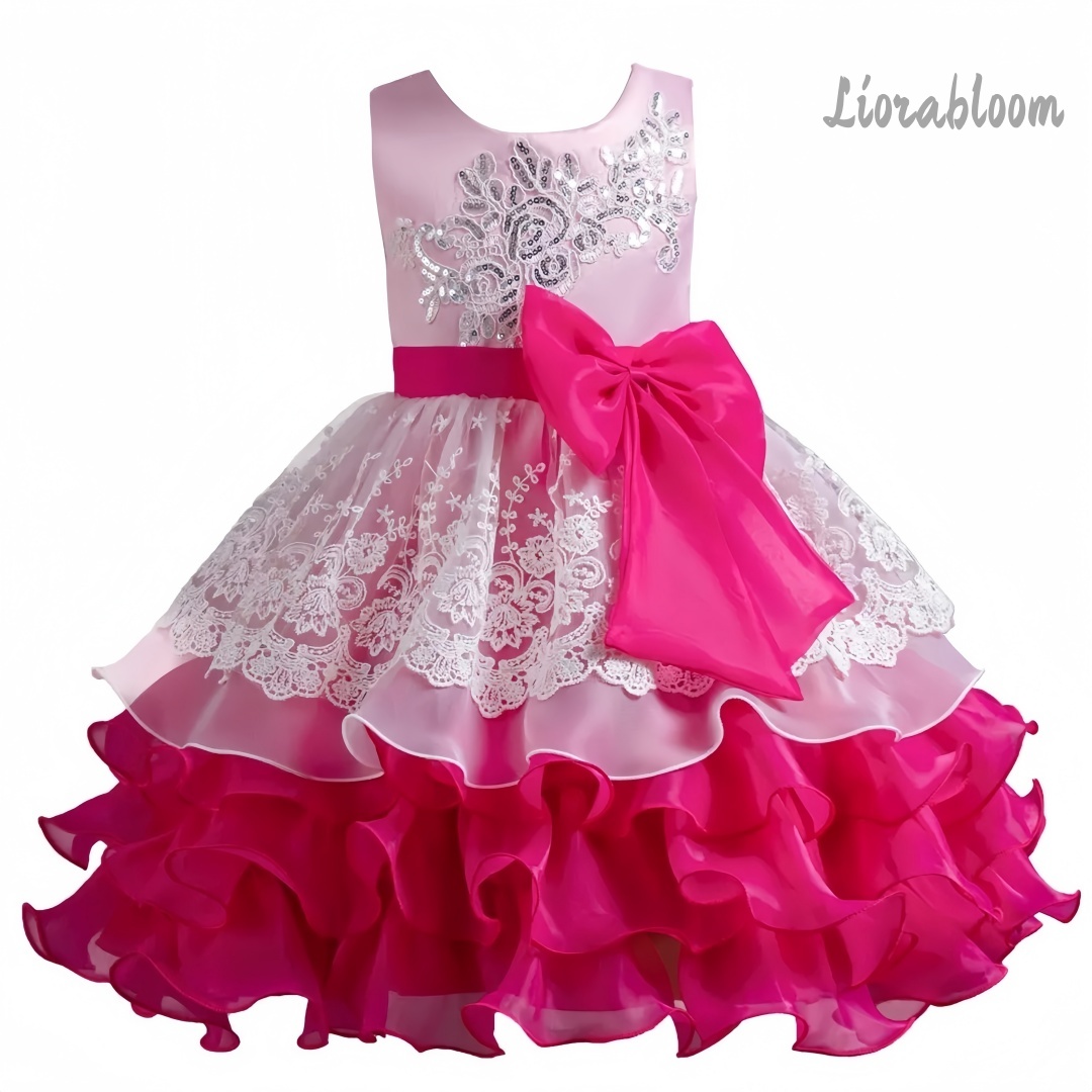 Girls' Dress With Large Bow Sl - Large Women'S Formal Wear avaliação e preço