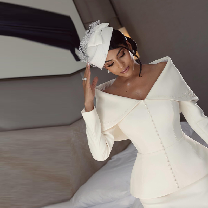 Elegant French White Peplum Tw - Women Formal Wear Tops avaliação e preço