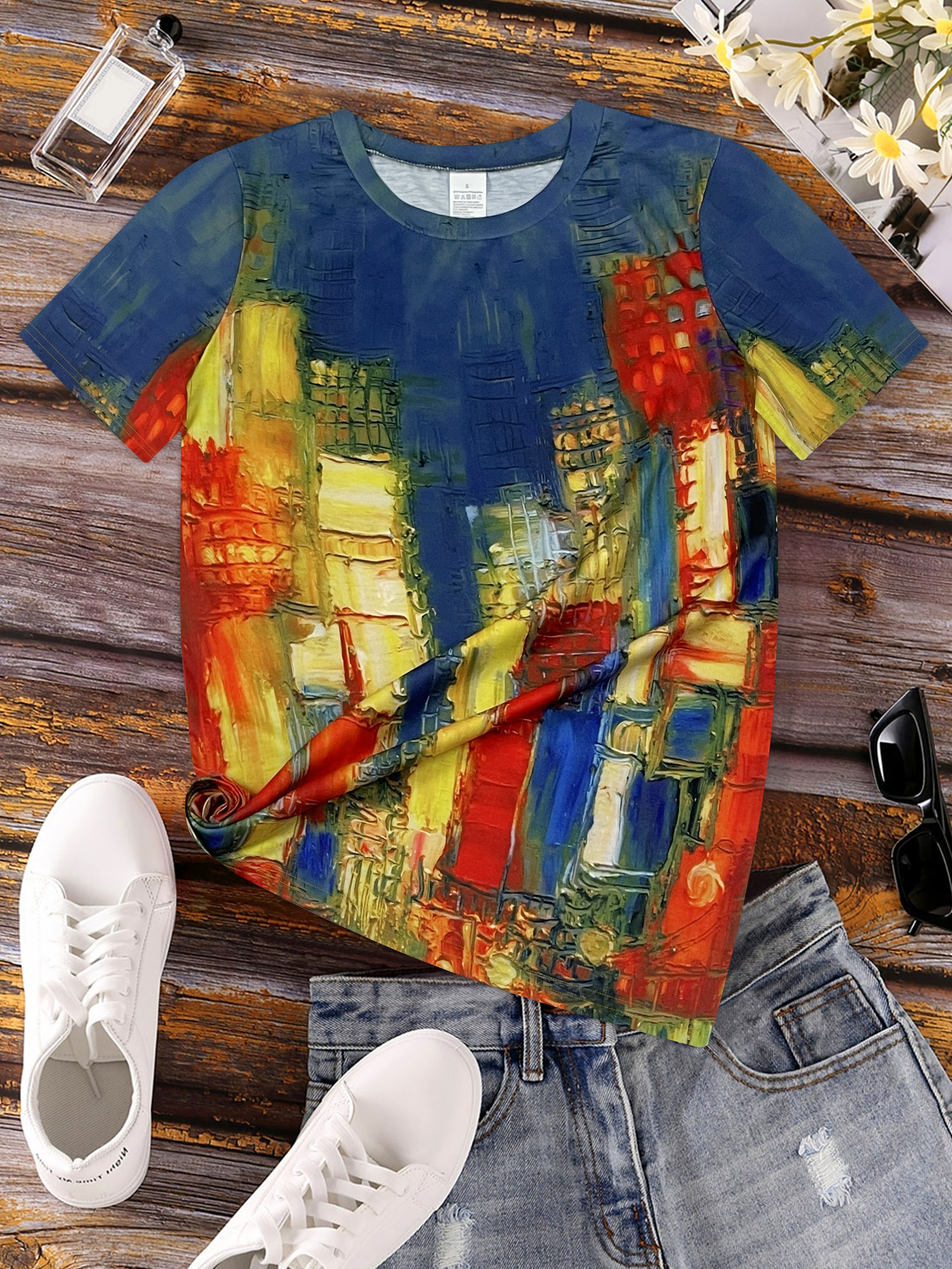 Vibrant Cityscape Women's Tee  - Women Formal Wear Tops avaliação e preço