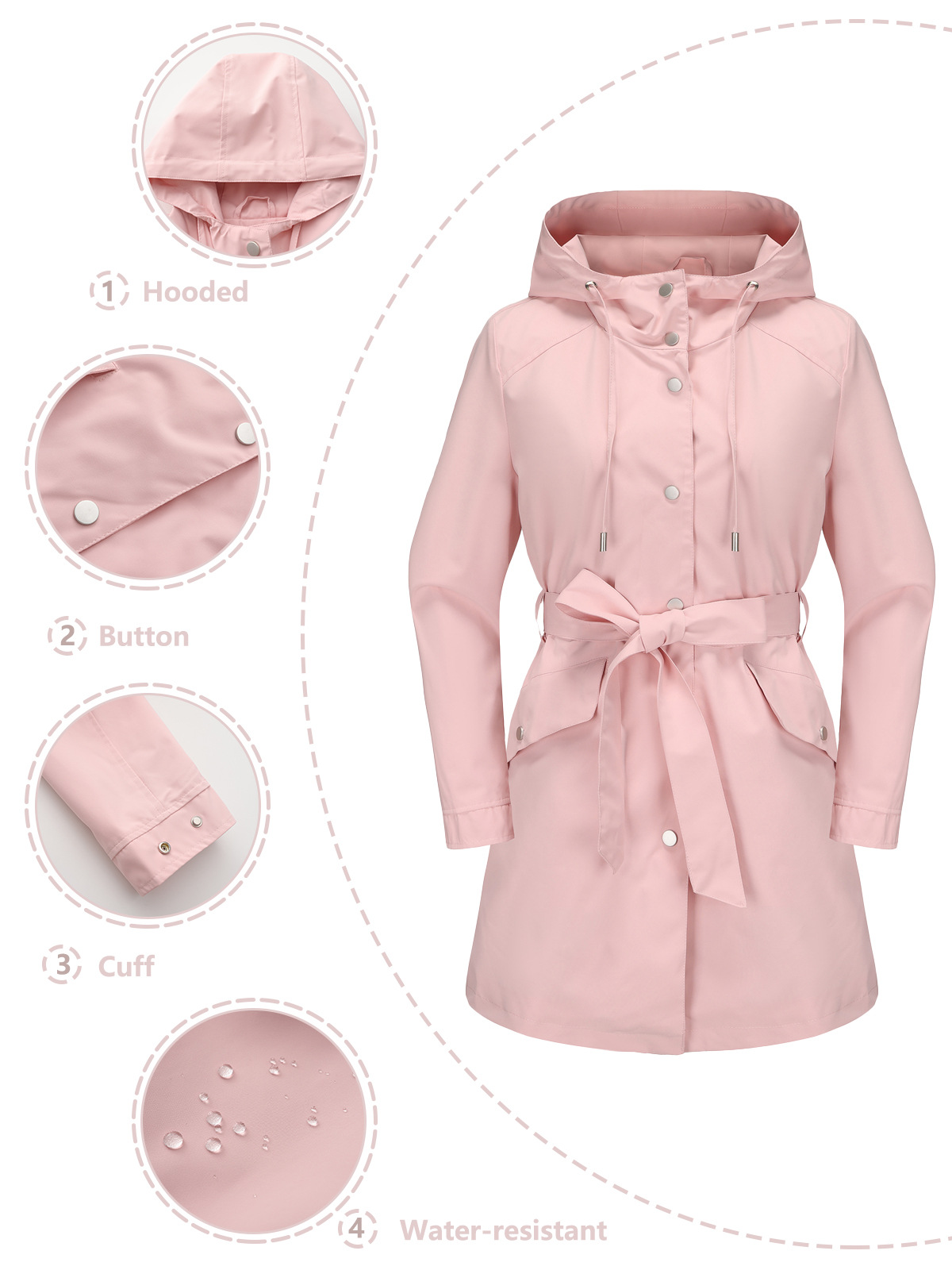 Spring Autumn New Hooded Water - Trench Coat Formal avaliação e preço