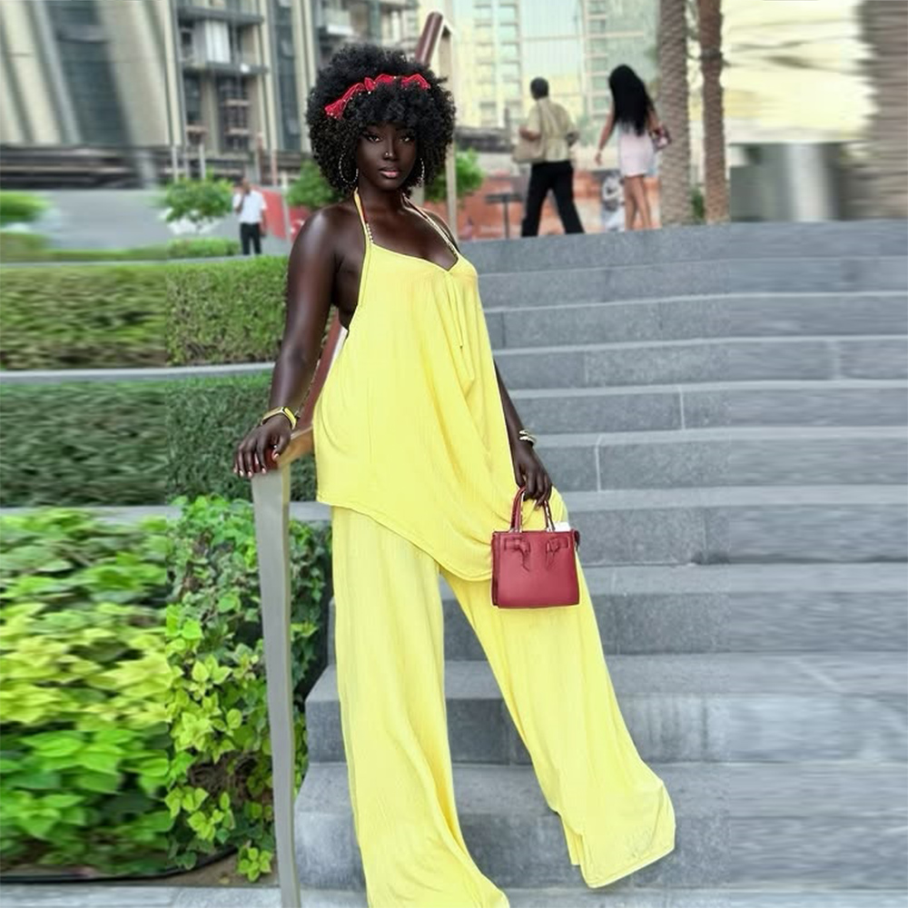 Elegant Yellow Two Pieces Wome - Women Formal Wear Tops avaliação e preço