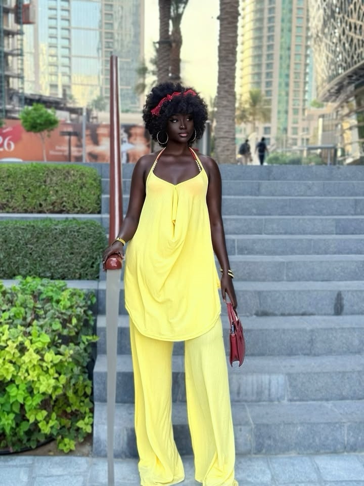 Elegant Yellow Two Pieces Wome - Women Formal Wear Tops avaliação e preço